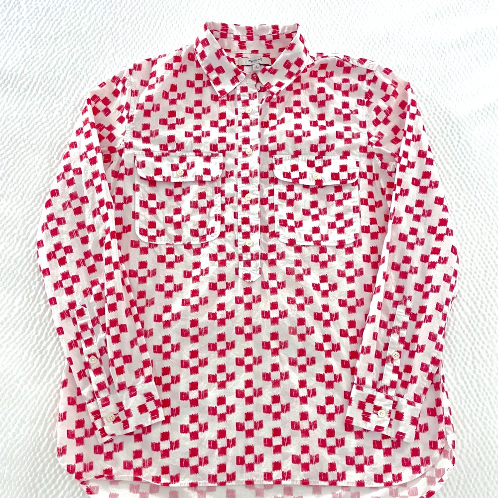 Madewell red blouse